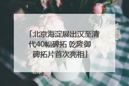 北京海淀展出汉至清代40幅碑拓 乾隆御碑拓片首次亮相