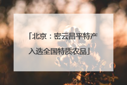 北京：密云昌平特产入选全国特质农品