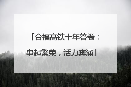 合福高铁十年答卷：串起繁荣，活力奔涌