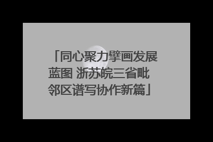 同心聚力擘画发展蓝图 浙苏皖三省毗邻区谱写协作新篇
