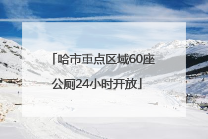哈市重点区域60座公厕24小时开放