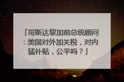 哥斯达黎加前总统顾问：美国对外加关税，对内猛补贴，公平吗？