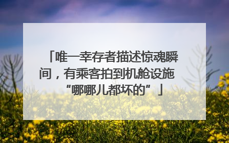 唯一幸存者描述惊魂瞬间，有乘客拍到机舱设施“哪哪儿都坏的”