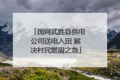 国网武胜县供电公司送电入田 解决村民燃眉之急