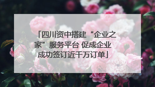 四川资中搭建“企业之家”服务平台 促成企业成功签订近千万订单
