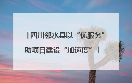 四川邻水县以“优服务”助项目建设“加速度”