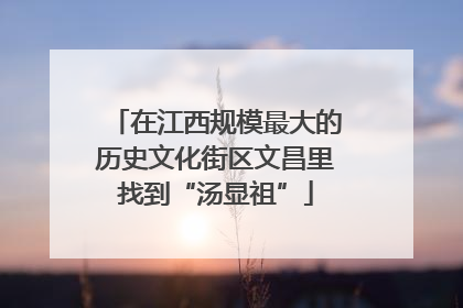 在江西规模最大的历史文化街区文昌里找到“汤显祖”