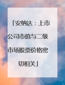 安纳达：上市公司市值与二级市场股票价格密切相关