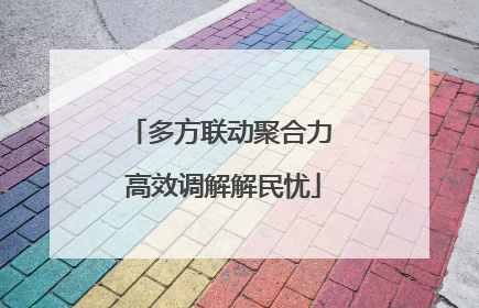 多方联动聚合力 高效调解解民忧