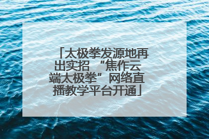 太极拳发源地再出实招 “焦作云端太极拳”网络直播教学平台开通
