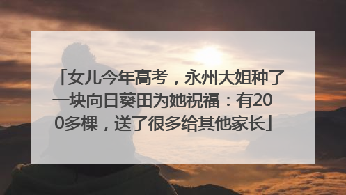 女儿今年高考，永州大姐种了一块向日葵田为她祝福：有200多棵，送了很多给其他家长