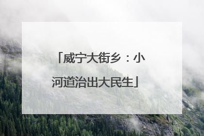 威宁大街乡：小河道治出大民生