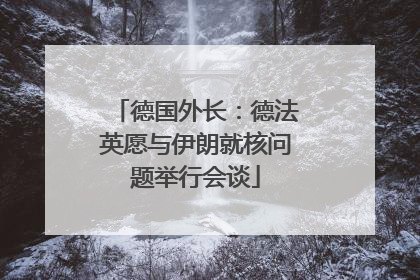 德国外长：德法英愿与伊朗就核问题举行会谈