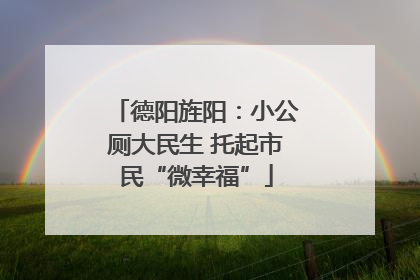 德阳旌阳：小公厕大民生 托起市民“微幸福”
