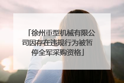 徐州重型机械有限公司因存在违规行为被暂停全军采购资格