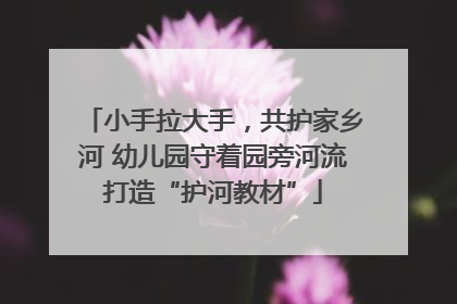 小手拉大手，共护家乡河 幼儿园守着园旁河流打造“护河教材”