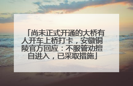 尚未正式开通的大桥有人开车上桥打卡，安徽铜陵官方回应：不服管劝擅自进入，已采取措施
