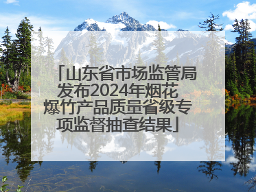 山东省市场监管局发布2024年烟花爆竹产品质量省级专项监督抽查结果