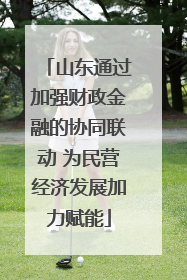 山东通过加强财政金融的协同联动 为民营经济发展加力赋能