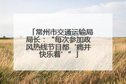 常州市交通运输局局长：“每次参加政风热线节目都‘痛并快乐着’”