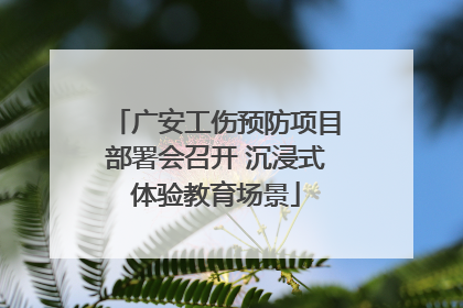 广安工伤预防项目部署会召开 沉浸式体验教育场景