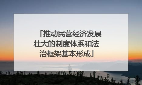 推动民营经济发展壮大的制度体系和法治框架基本形成
