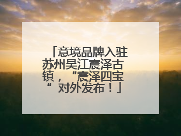 意境品牌入驻苏州吴江震泽古镇，“震泽四宝”对外发布！