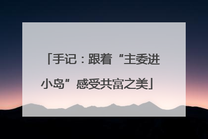 手记：跟着“主委进小岛”感受共富之美