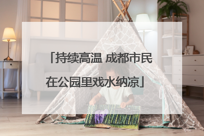 持续高温 成都市民在公园里戏水纳凉