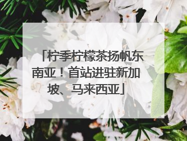 柠季柠檬茶扬帆东南亚！首站进驻新加坡、马来西亚