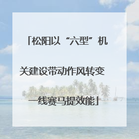 松阳以“六型”机关建设带动作风转变 一线赛马提效能