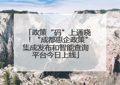 政策“码”上通晓！“成都惠企政策”集成发布和智能查询平台今日上线