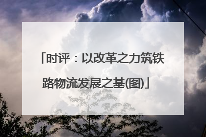 时评：以改革之力筑铁路物流发展之基(图)