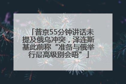 普京55分钟讲话未提及俄乌冲突，泽连斯基此前称“准备与俄举行最高级别会晤”