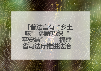 普法富有“乡土味” 调解巧织“平安结”——福建省司法厅推进法治乡村建设出成效