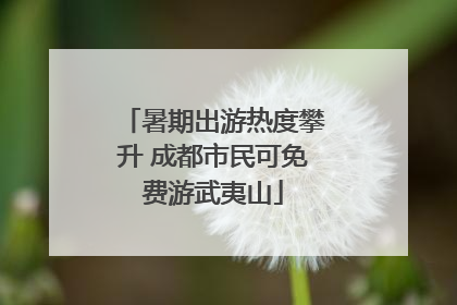 暑期出游热度攀升 成都市民可免费游武夷山