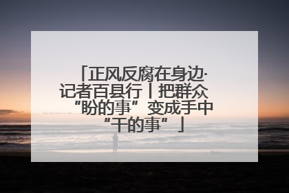 正风反腐在身边·记者百县行丨把群众“盼的事”变成手中“干的事”