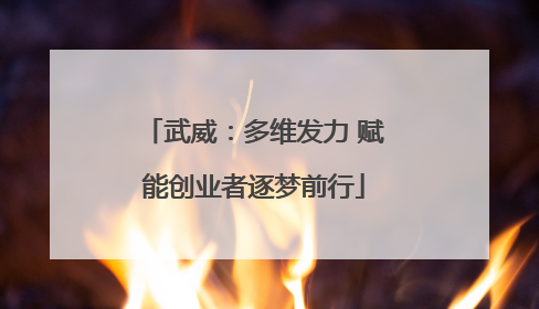 武威：多维发力 赋能创业者逐梦前行
