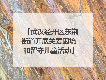 武汉经开区东荆街道开展关爱困境和留守儿童活动