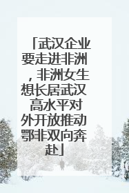 武汉企业要走进非洲，非洲女生想长居武汉 高水平对外开放推动鄂非双向奔赴