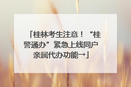 桂林考生注意！“桂警通办”紧急上线同户亲属代办功能→
