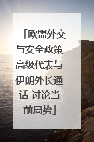欧盟外交与安全政策高级代表与伊朗外长通话 讨论当前局势