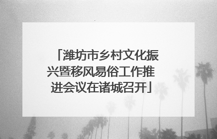 潍坊市乡村文化振兴暨移风易俗工作推进会议在诸城召开