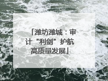 潍坊潍城：审计“利剑”护航高质量发展