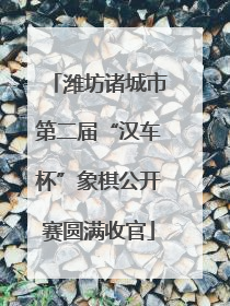 潍坊诸城市第二届“汉车杯”象棋公开赛圆满收官