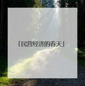民营经济的春天