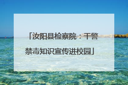 汝阳县检察院：干警禁毒知识宣传进校园