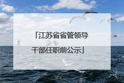 江苏省省管领导干部任职前公示