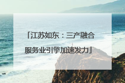 江苏如东：三产融合 服务业引擎加速发力