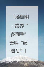 汤恒明：跨界“多面手”善啃“硬骨头”